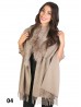 Wool Cape W/ Faux Fur and Rhinestones